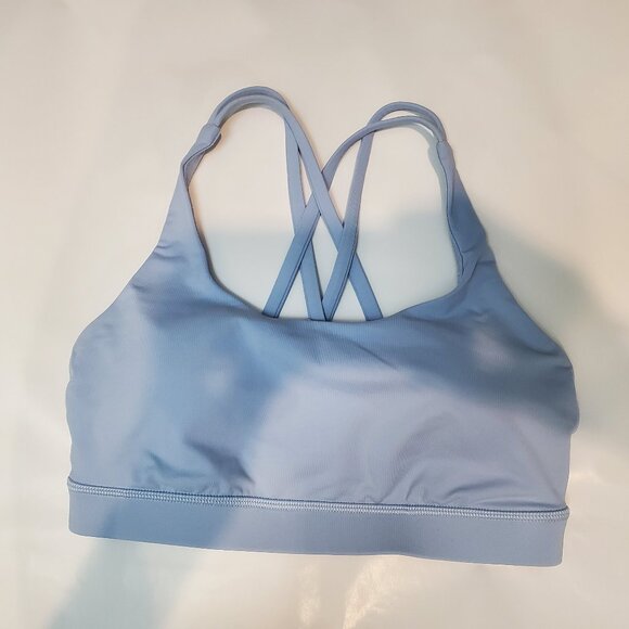 2 Pack Lululemon Energy Bras 1 Black 1 Blue Linen Size 6 Med Sup size B, C cups - Picture 10 of 16